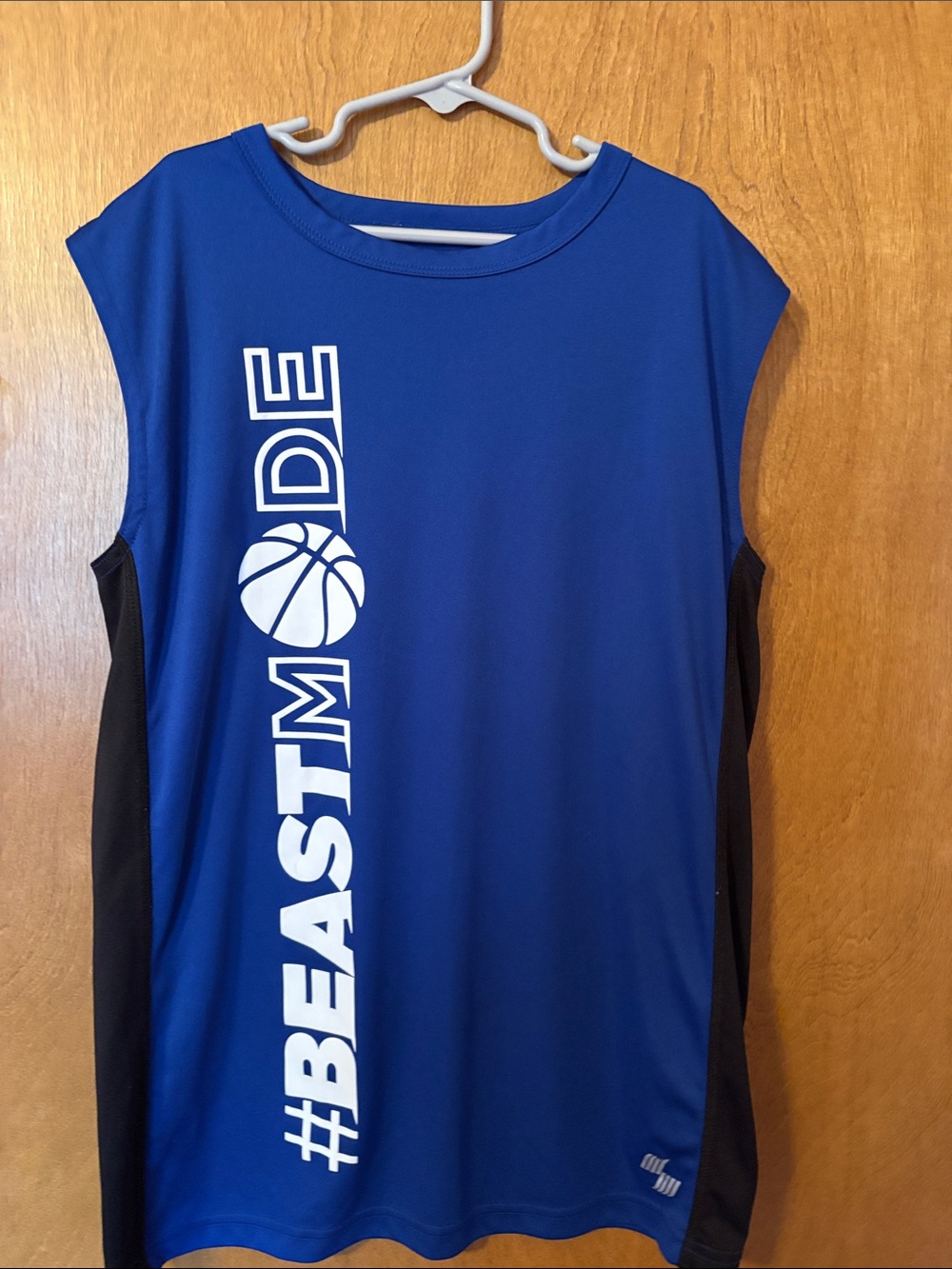 #BEASTMODE Blue & Black Kids' Basketball Sleeveless Jersey